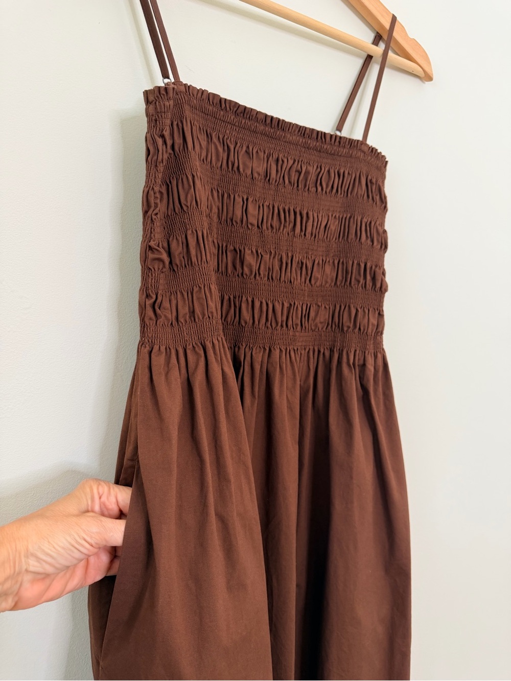 Anthropologie Pistola Bianca Sleeveless A-Line Maxi Dress smocked pockets boho - Picture 6 of 13